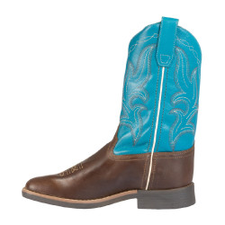 Ranch western laarzen voor kinderen Donkerbruin / turquoise