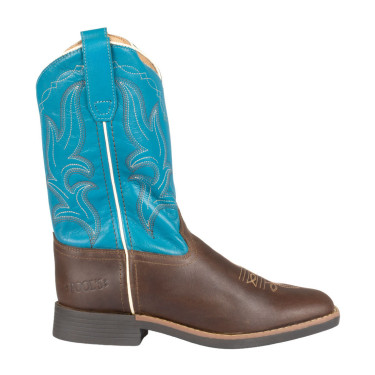 Ranch western laarzen voor kinderen Donkerbruin / turquoise