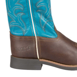 Ranch western laarzen voor kinderen Donkerbruin / turquoise