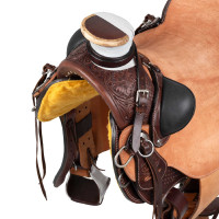 Wade Western Arizona-zadel MET achterste singel en mesbeschermer Donkerbruin / naturel