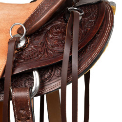 Wade Western Arizona-zadel MET achterste singel en mesbeschermer Donkerbruin / naturel