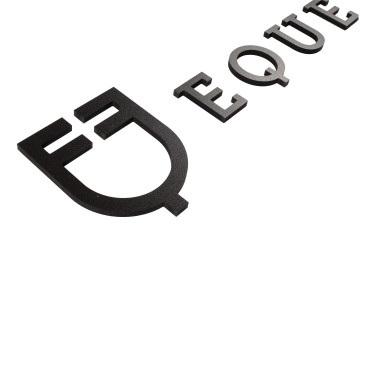 Uitgesneden Equestro muurlogo h 20 cm Zwart