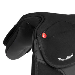 Springzadel van synthetisch leer Zwart