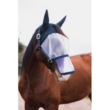 Halster met vliegenmasker Horze Paso Fino Opening Marineblauw Halster met vliegenmasker Horze Paso Fino Opening Marineblauw