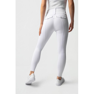 Hybride legging Horze Anya dames fullgrip Glanzend wit Hybride legging Horze Anya dames fullgrip Glanzend wit
