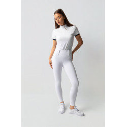 Hybride legging Horze Anya dames fullgrip Glanzend wit Hybride legging Horze Anya dames fullgrip Glanzend wit