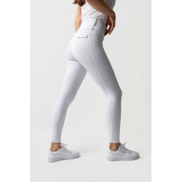 Hybride legging Horze Anya dames fullgrip Glanzend wit Hybride legging Horze Anya dames fullgrip Glanzend wit