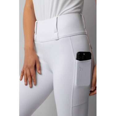 Hybride legging Horze Anya dames fullgrip Glanzend wit Hybride legging Horze Anya dames fullgrip Glanzend wit