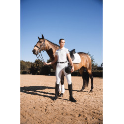 Hybride legging Horze Anya dames fullgrip Glanzend wit Hybride legging Horze Anya dames fullgrip Glanzend wit
