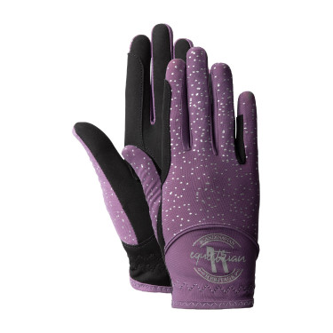 Horze Fay JR Handschoenen Zwarte pruim Violet Horze Fay JR Handschoenen Zwarte pruim Violet