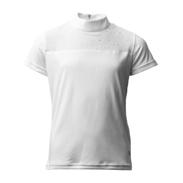 Wedstrijdpolo Horze Kaya kind strass Glanzend wit