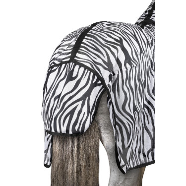 Vliegendeken Horze Defender met buikflap Zebra Motieven Vliegendeken Horze Defender met buikflap Zebra Motieven