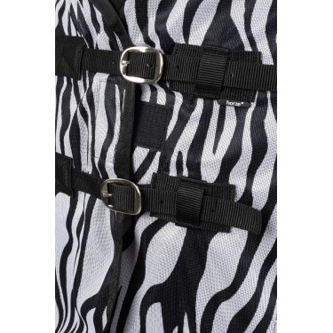 Vliegendeken Horze Defender met buikflap Zebra Motieven Vliegendeken Horze Defender met buikflap Zebra Motieven