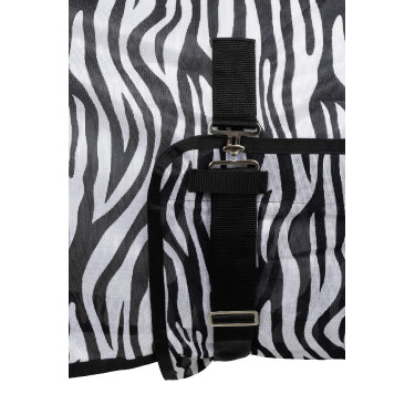 Vliegendeken Horze Defender met buikflap Zebra Motieven Vliegendeken Horze Defender met buikflap Zebra Motieven