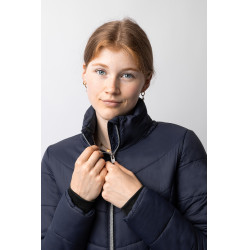 Gewatteerde paardrijjas Horze Astrid dames Polaireblauw Marineblauw