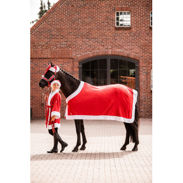 Kerstdeken Horze Rood