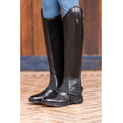 Mini-chaps Horze Wicklow met bloemenperforaties Zwart Mini-chaps Horze Wicklow met bloemenperforaties Zwart