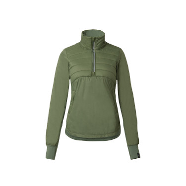 Hybride anorak Horze Annika, dames Olijfgroen