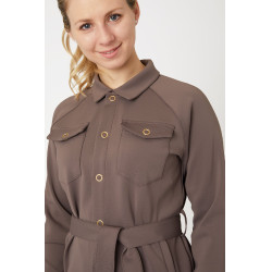 Dames overshirt Alyssa Horze Grijsijzeren bruin