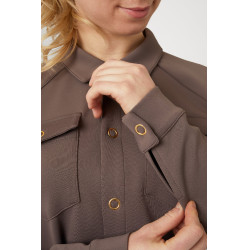 Dames overshirt Alyssa Horze Grijsijzeren bruin