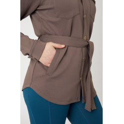 Dames overshirt Alyssa Horze Grijsijzeren bruin
