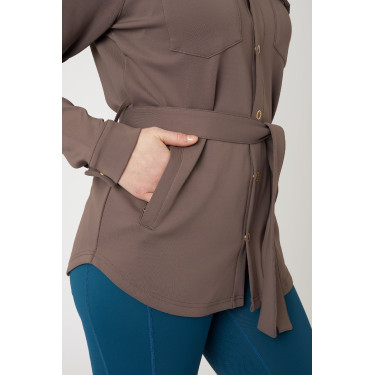 Dames overshirt Alyssa Horze Grijsijzeren bruin