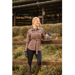 Dames overshirt Alyssa Horze Grijsijzeren bruin