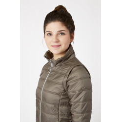 Donsjas Horze Natalie met afneembare mouwen voor dames Morieljebruin Donsjas Horze Natalie met afneembare mouwen voor dames Morieljebruin