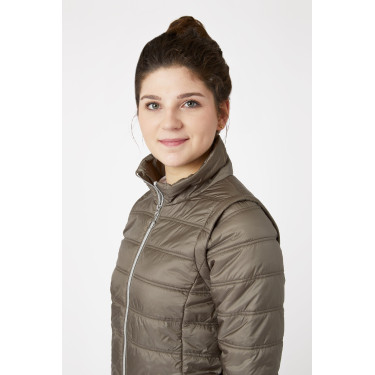 Donsjas Horze Natalie met afneembare mouwen voor dames Morieljebruin Donsjas Horze Natalie met afneembare mouwen voor dames Morieljebruin