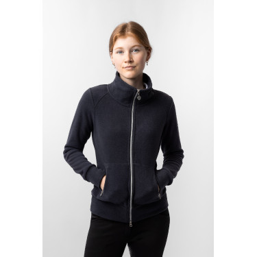 Fleece paardrijjas Horze Ellie dames Donker marineblauw