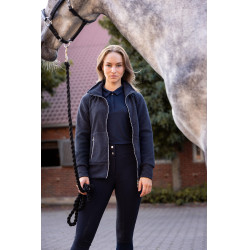 Fleece paardrijjas Horze Ellie dames Donker marineblauw