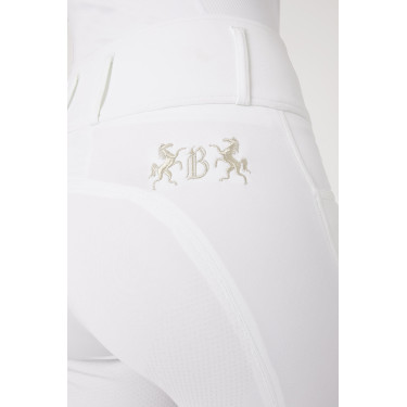 Paardrijbroek met volledige zit Meghan B Vertigo hoge taille dames Wit