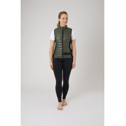 Ultra-lichte mouwloze paardrijbodywarmer B Vertigo Sia dames Lievergroen