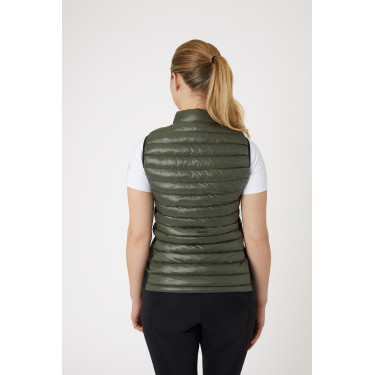 Ultra-lichte mouwloze paardrijbodywarmer B Vertigo Sia dames Lievergroen