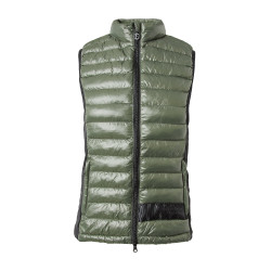 Ultra-lichte mouwloze paardrijbodywarmer B Vertigo Sia dames Lievergroen