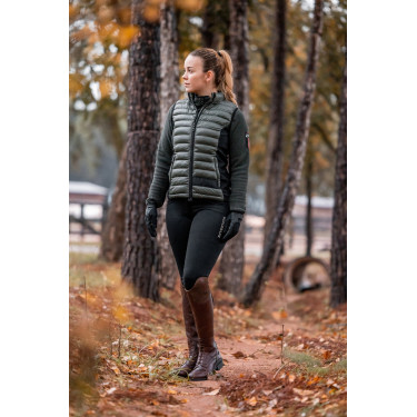 Ultra-lichte mouwloze paardrijbodywarmer B Vertigo Sia dames Lievergroen