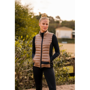 Ultra-lichte mouwloze paardrijbodywarmer B Vertigo Sia dames Gemberkoekje Beige Ultra-lichte mouwloze paardrijbodywarmer B Vertigo Sia dames Gemberkoekje Beige