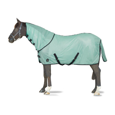 Vliegendeken Horze Paso Fino met afneembare hals en UV-bescherming Groene beek Vliegendeken Horze Paso Fino met afneembare hals en UV-bescherming Groene beek