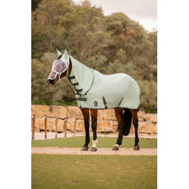Vliegendeken Horze Paso Fino met afneembare hals en UV-bescherming Groene beek Vliegendeken Horze Paso Fino met afneembare hals en UV-bescherming Groene beek