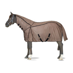 Combo vliegen-deken B Vertigo met afneembare halsbedekking en UV-bescherming Gemberkoekje Beige