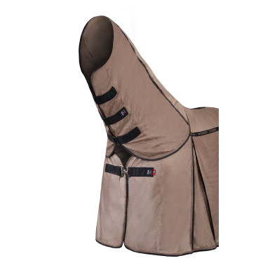 Combo vliegen-deken B Vertigo met afneembare halsbedekking en UV-bescherming Gemberkoekje Beige