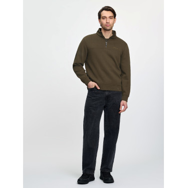 LeMieux herensweater met ritskraag Alpine Bruin