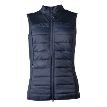 Mouwloos HKM-vest in jersey/nylon Basel II Style dames Diepblauw Mouwloos HKM-vest in jersey/nylon Basel II Style dames Diepblauw