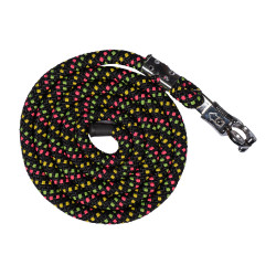 Longe HKM Neon Flash met paniekhaak Zwart