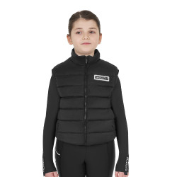 Mouwloos meisjesvest Equestro van technische nylon Zwart Mouwloos meisjesvest Equestro van technische nylon Zwart