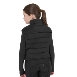 Mouwloos meisjesvest Equestro van technische nylon Zwart Mouwloos meisjesvest Equestro van technische nylon Zwart