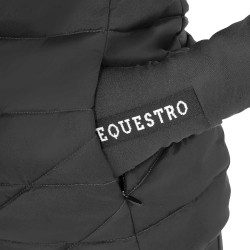 Mouwloos meisjesvest Equestro van technische nylon Zwart Mouwloos meisjesvest Equestro van technische nylon Zwart