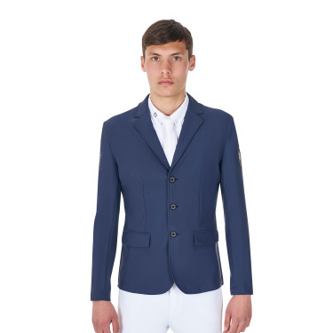 Heren wedstrijdjasje Equestro x FISE met drie knopen Marineblazer Marineblauw