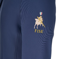 Heren wedstrijdjasje Equestro x FISE met drie knopen Marineblazer Marineblauw