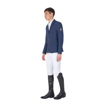 Heren wedstrijdjasje Equestro x FISE met drie knopen Marineblazer Marineblauw